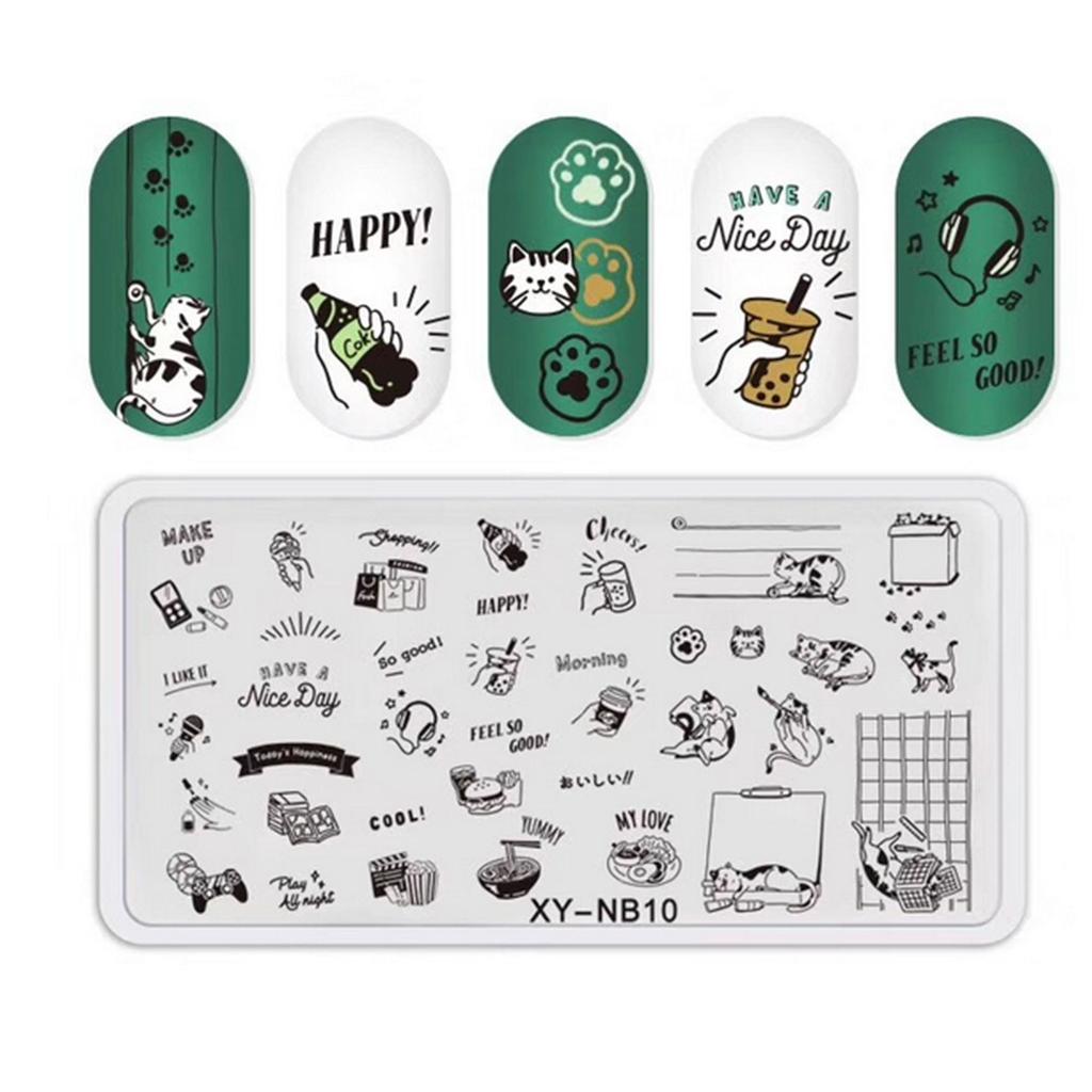 1PC Stainless Steel Printing Nail Stamping Plates Manicure Leaves Maple Template Mold Xmas Snowflakes Nail Art DIY Decorations