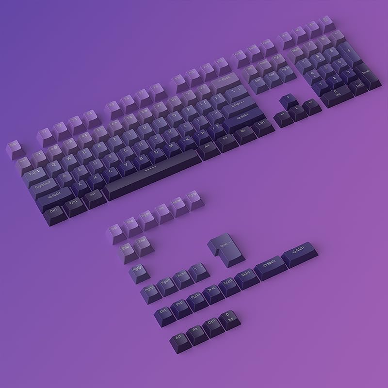 Keycaps 132 Keys Double Shot OEM Profile Light Transmitting PBT Custom Keycap Set for Mechanical Keyboards for Cherry Gateron MX Switches with 7 Shape