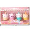 4sets/lots=Total 12pcs New Dessert Beverage Eraser Cute Little Bear Bunny Correction Eraser Set Eraser with Few Shavings Student Learning Stationery