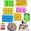 Block Silicone Mold Building Brick Robot Chocolate Jelly Ice Cube Tray Cake Decoration Cupcake Topper Kids Birthday Party Car