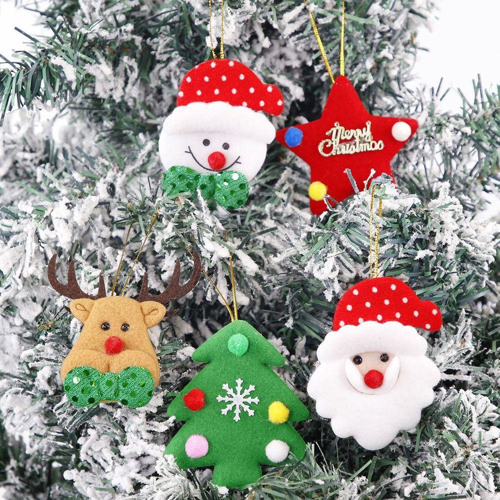 15pcs Cartoon Christmas Elk Snowman Pendant Indoor Outdoor Ornaments