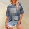 Women's Fashion Casual Floral Printed Loose Round Neck Short Sleeve T-Shirt Top