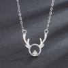S925 Sterling Silver Antler Diamond Necklace - Women's Christmas Gift, Fashion "Always with You" Clavicle Chain for Girls.
