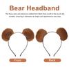 Brown Bear Ears Headband Cute Headpiece Makeup Hairband Furry Headwear Fancy Dress Costume Accessories