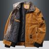 Solid Color Cotton Jacket Men's Winter Plus Velvet Jacket Corduroy Tooling Casual Parka Korean Fashion Jackets