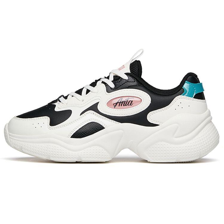 Anta Удобные износостойкие нескользящие низкие повседневные туфли женские кроссовки белые черные 122148886-7