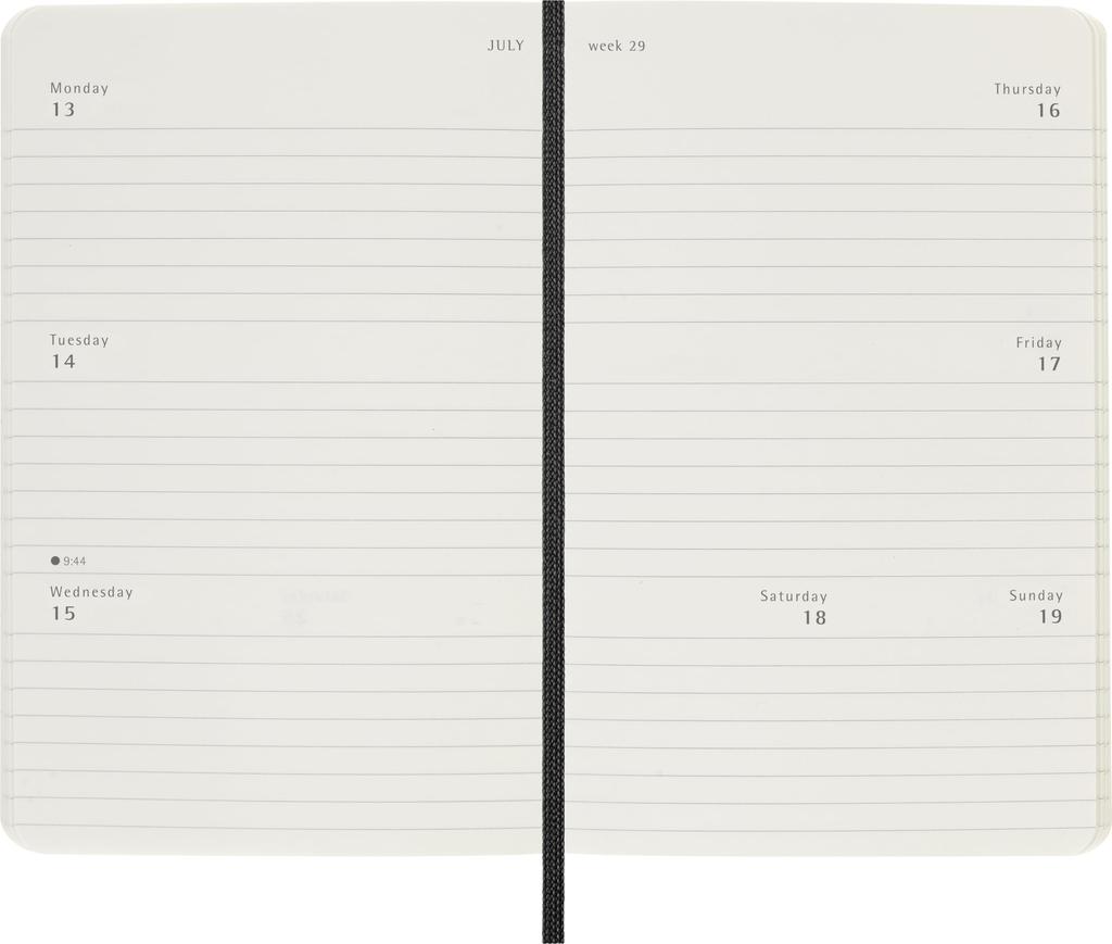 Moleskine 2026 January Weekly Pocket Size x Soft DSB12WH2Y26 Planner, Start, 12-Month Diary, Horizontal, (9cm 14cm), Cover, Black,