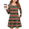 Christmas Day Girls' Long Sleeve Dress - Color Pocket Dress