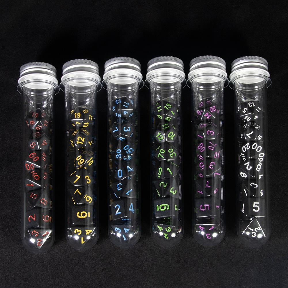 Polyhedral Dice Set 7Pcs Role Playing Game Dice with Tube for Table Board Game RPG D&D