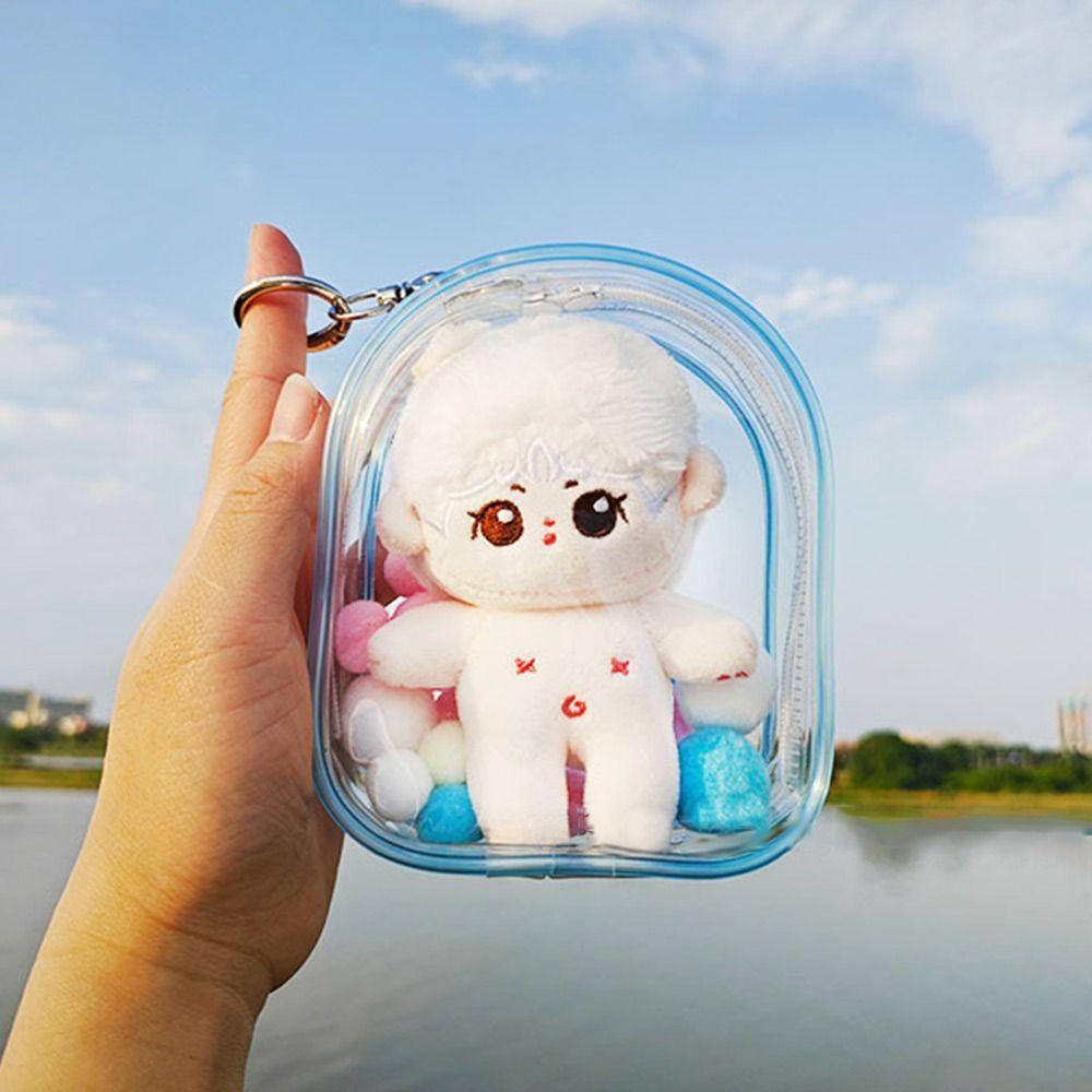 Clear Transparent Storage Case 10cm Doll Doll Display Box Gift Outdoor Bag 10cm Cotton Doll