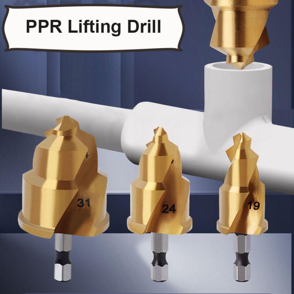 Hex Shank Water Pipe Repair Reamer Set Titanium Plated Stepped Drill Bit PPR Lifting Drill