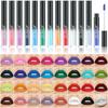 32 Color Lipstick Matte Lasting Lip Gloss Moisturizing Non-Stick Cup Halloween Party Purple Blue Black Highly Pigments Lip Glaze