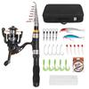 Portable Fishing Rod and Reel Combo Telescopic Fishing Rod Pole Reel Set Fishing Line Lures Hooks Barrel Swivels with