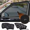 2pcs Car Rear Side Window Sunshade UV Protect Shield Mesh Prevent Mosquito Sunshine Privacy Protection Foldable Curtain