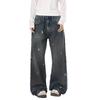 Graffiti Jeans Men's and Women's Autumn Niche Loose Floor-mopping Trousers
