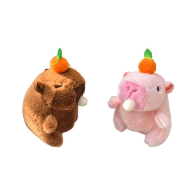 And Brown Charming Pink Capybara Plush Doll Bubble Blowing Keychain For Kids