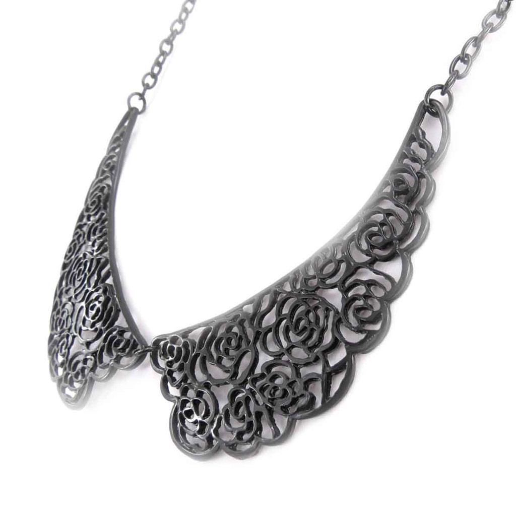 Les Trésors De Lily [J9155] - Black 'Carmen' Designer Necklace