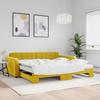 VidaXL Daybed with Trundle and Mattress Yellow 100x200 Cm Velvet 3196965