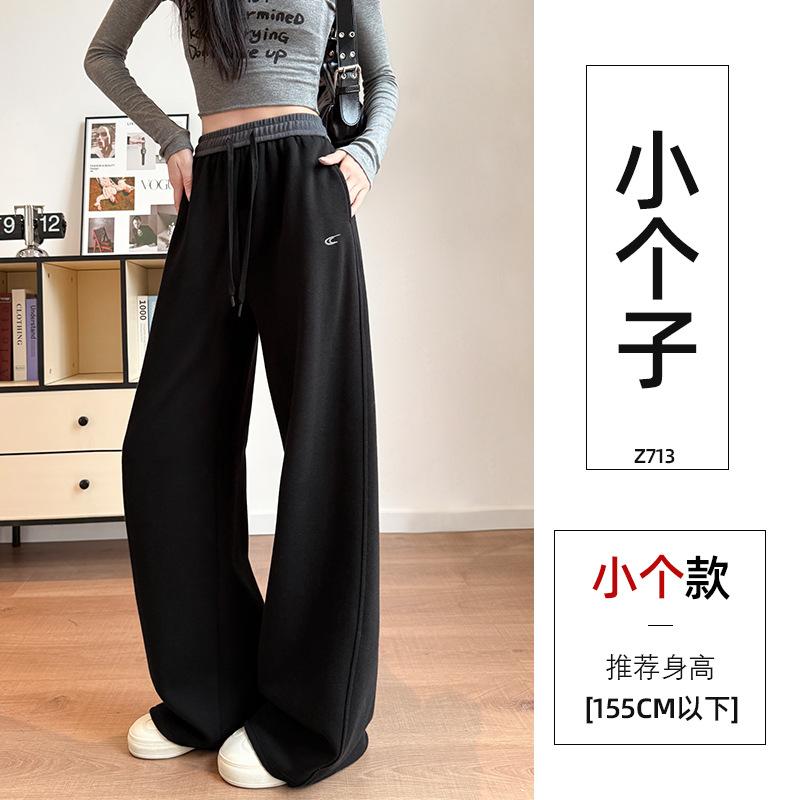 Casual Sweatpants Women's New Gray Autumn Small Casual and Thin Wide-leg Scimitar Sickle Pants