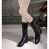 Round Toe Mid Heel Fashion Boots Mid-calf Winter Women's Shoes On Sale 2024 New Winter Solid Zipper Concise Women's Boots
