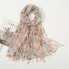Newest Flower Printed Scarf Hijabs Tassels Women Shawls Cotton Muslim Hijab Headscarf Wraps Large Size Fashion Head Scarves