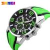 Watch Silicone High School Student Silicone Sports Waterproof Arm Watch Stylish Big Face Chronograph Casual Brand Analog Quartz Watch Large Date
