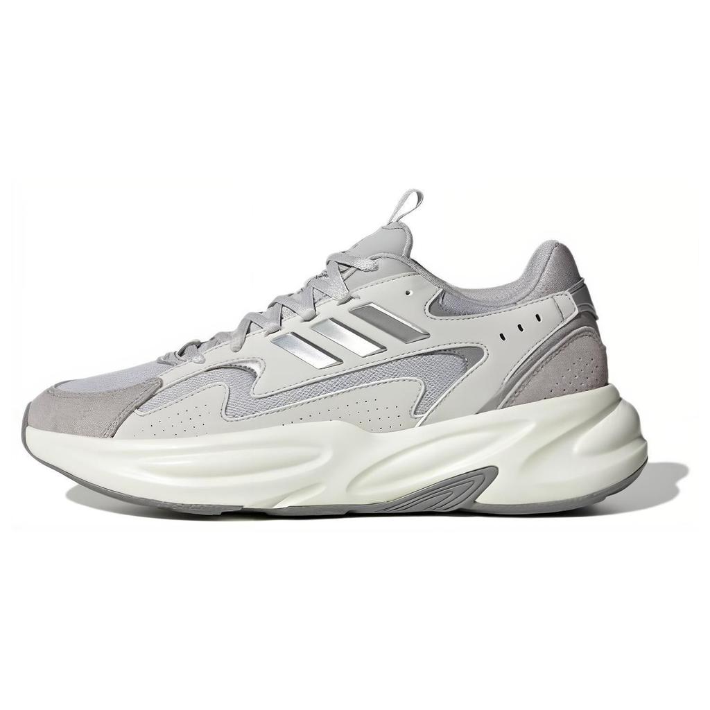 Adidas Ozwave Cloudfoam Shoes Comfortable Thick Sole Versatile Shock Absorption Non-Slip Low-Top Casual Shoes Unisex Shoes Silver White IF9692