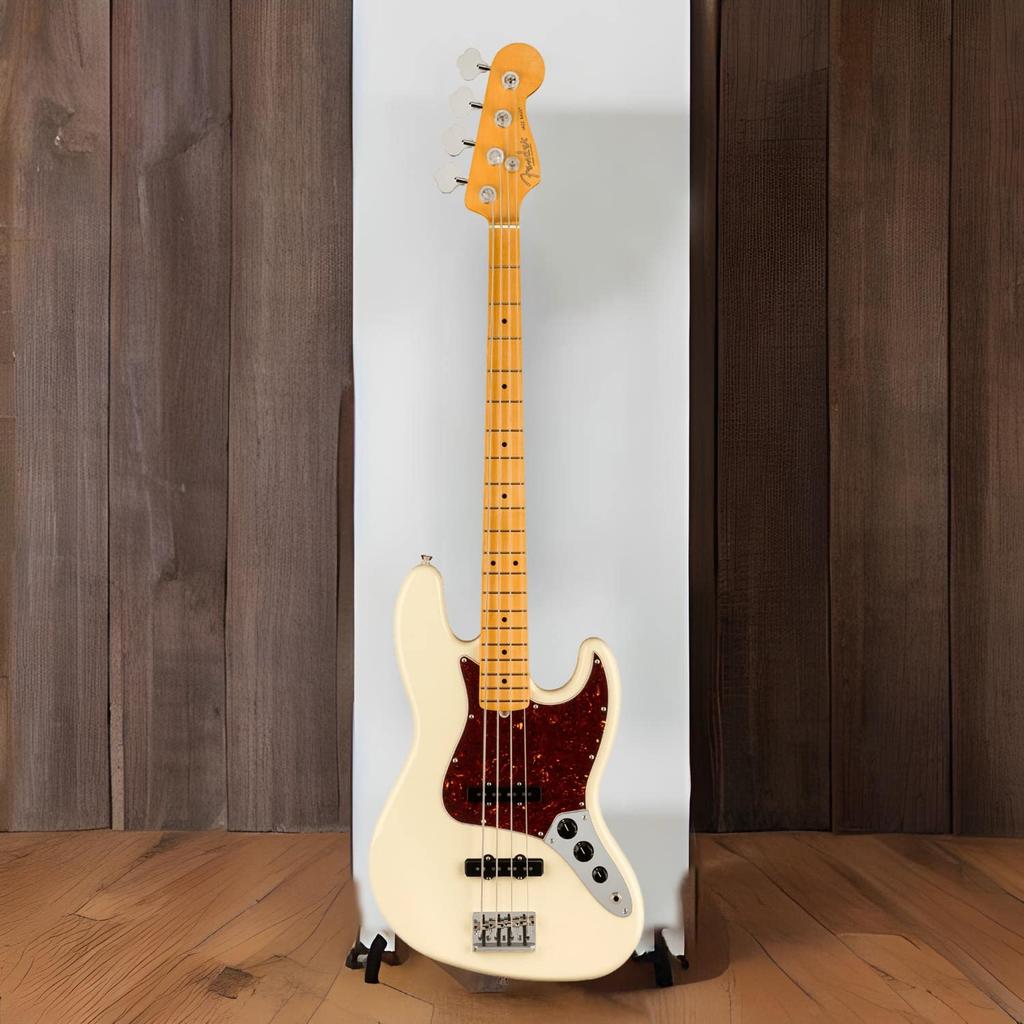 Fender Electric Bass American Professional II Jazz Maple Olympic White Bass®, Fingerboard,