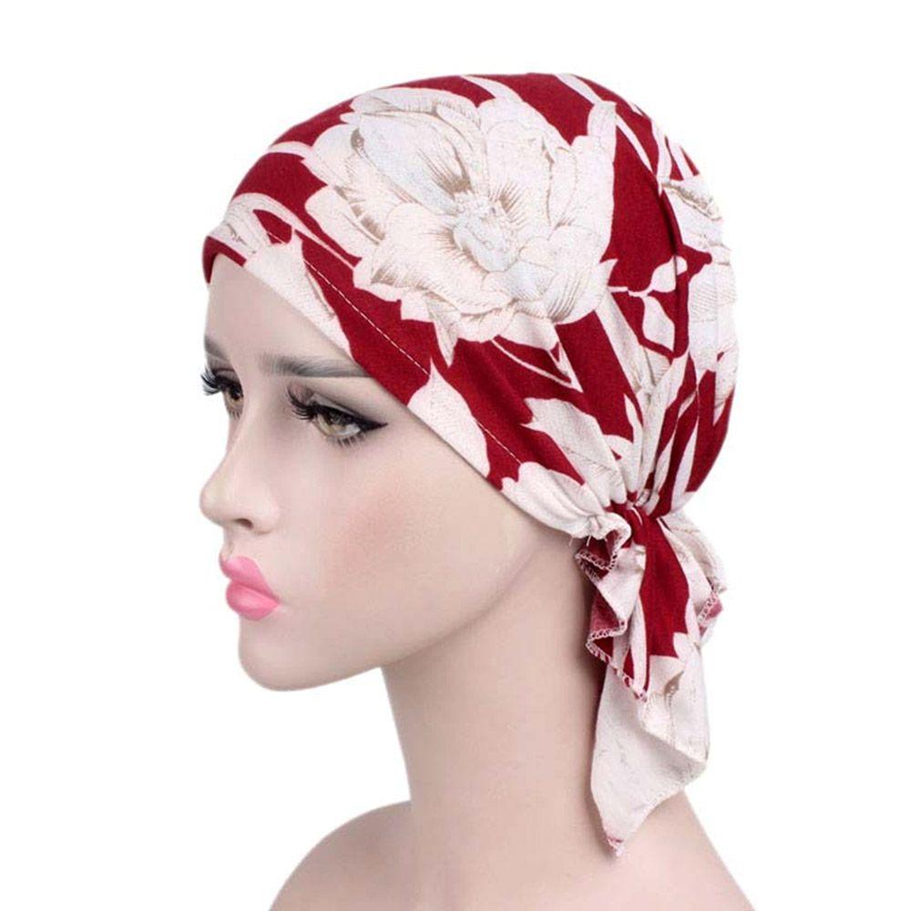 New Fashion Scarf Muslim Printed Headwear Cancer Chemo Hat Turban Hat Head Wrap Cap
