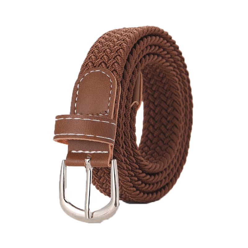 Fashion Universal Woven Thin Belt Elastic Casual Canvas Belt for Women Pants Jeans Knitted Needle Buckle Waistband Belts for Women