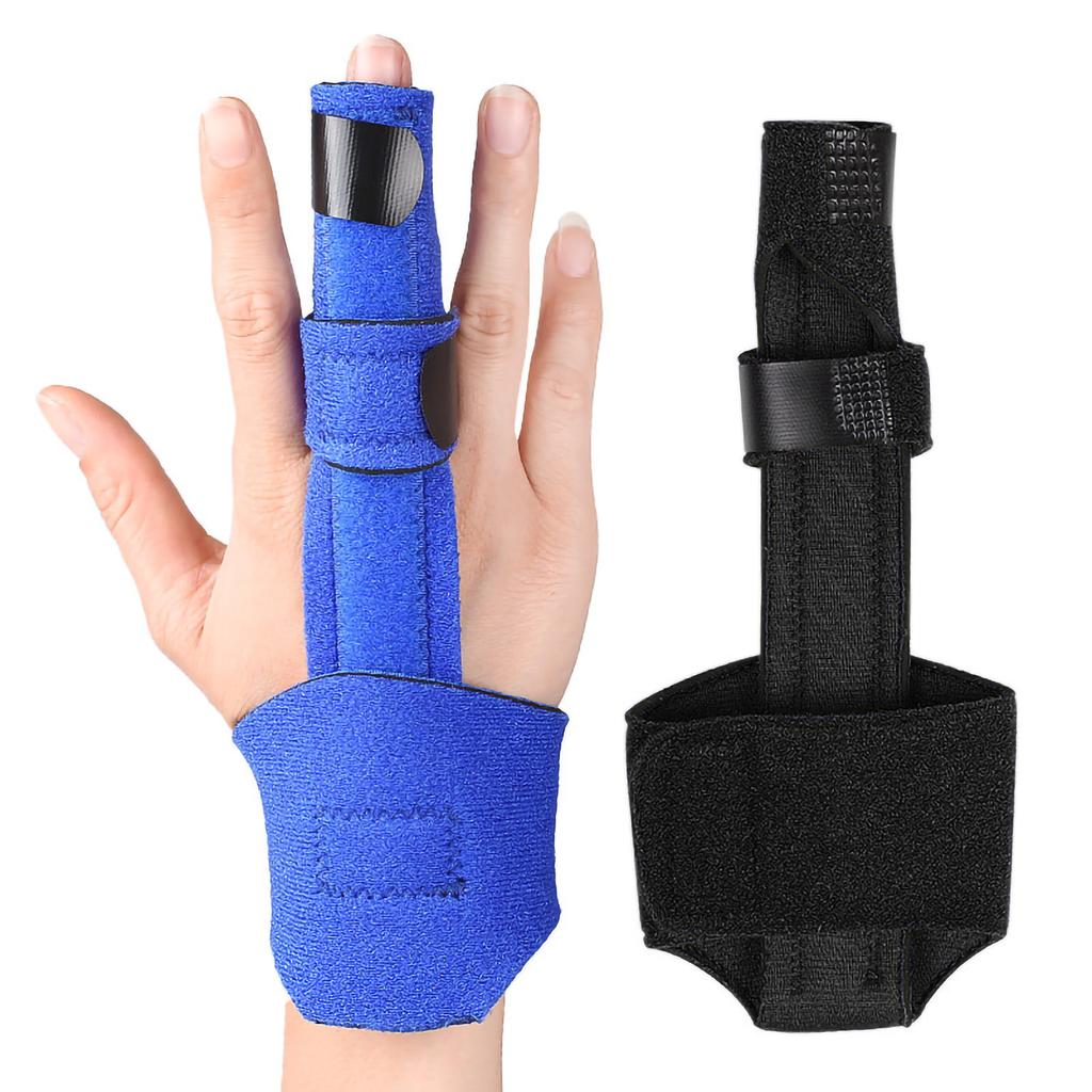 Finger Corrector Brace Nylon Polyurethane Aluminum Adjustable Finger Fixed Strap for Recovery