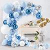 Balloon Garland - Not Specified - 112 Pcs - Blue, White, Macaron - Birthday Decoration - Party