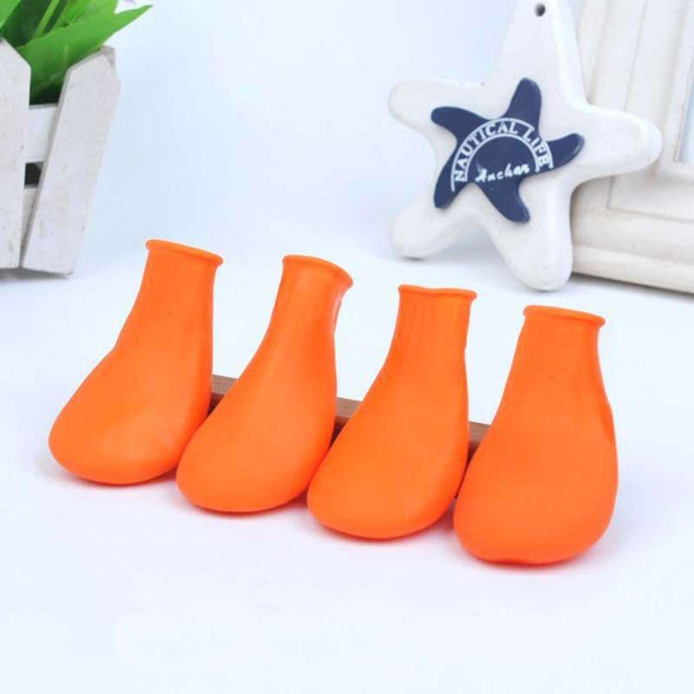 4Pcs WaterProof Pet Socks Rubber Pet Dog Rain Boots Pet Supplies Dog Rain Shoes  Puppy