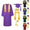 Graduation Cap And Gown 2024 Set With Tassel Honor Cord Graduation Stoles For High School College Bachelor