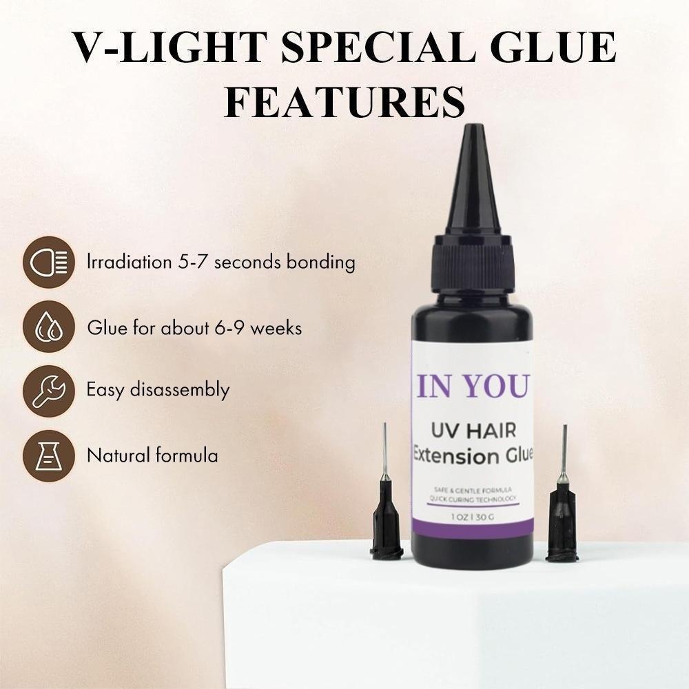 UV Hair Extension Kit: UV Lamp + 30g Glue & Remover | Salon-Quality Invisible Bonds | Quick Home & Salon Set