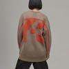 Y-3 Fall Winter 22 Drop Shoulder Large Logo Knit Crewneck Sweater Women Sweater Brown HS9818