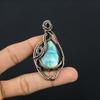 Labradorite Pendant, Handmade Gemstone 999 Copper Wire Wrapped Pendant Antique Jewelry, For Gift Silver Jewelry
