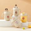 304 Stainless Steel Water Cup Kid Sippy Cup With Handle Portable Cute Cup Anti-fall Drinkware Children Straw Cup 360ml