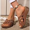 Cross Straps Platform Slippers Women Comfort Double Buckle Wedge Sandals Woman Summer 2025 Anti Slip Casual Beach Shoes