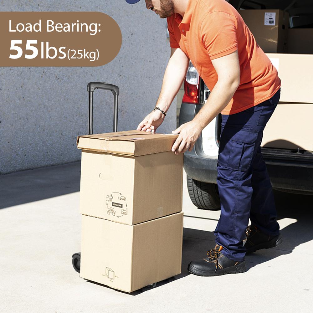 Folding Luggage Cart 2 Wheels Folding Hand Truck Collapsible Dolly for Moving Shopping