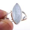 Natural Aquamarine Gemstone Handmade 925 Solid Sterling Silver Ring Size 10 T6N38