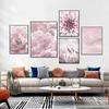 Pink Flowers Canvas Painting Nordic Plant Wall Art Poster Print Decorative Picture Modern Living Room Home Decor Unframed