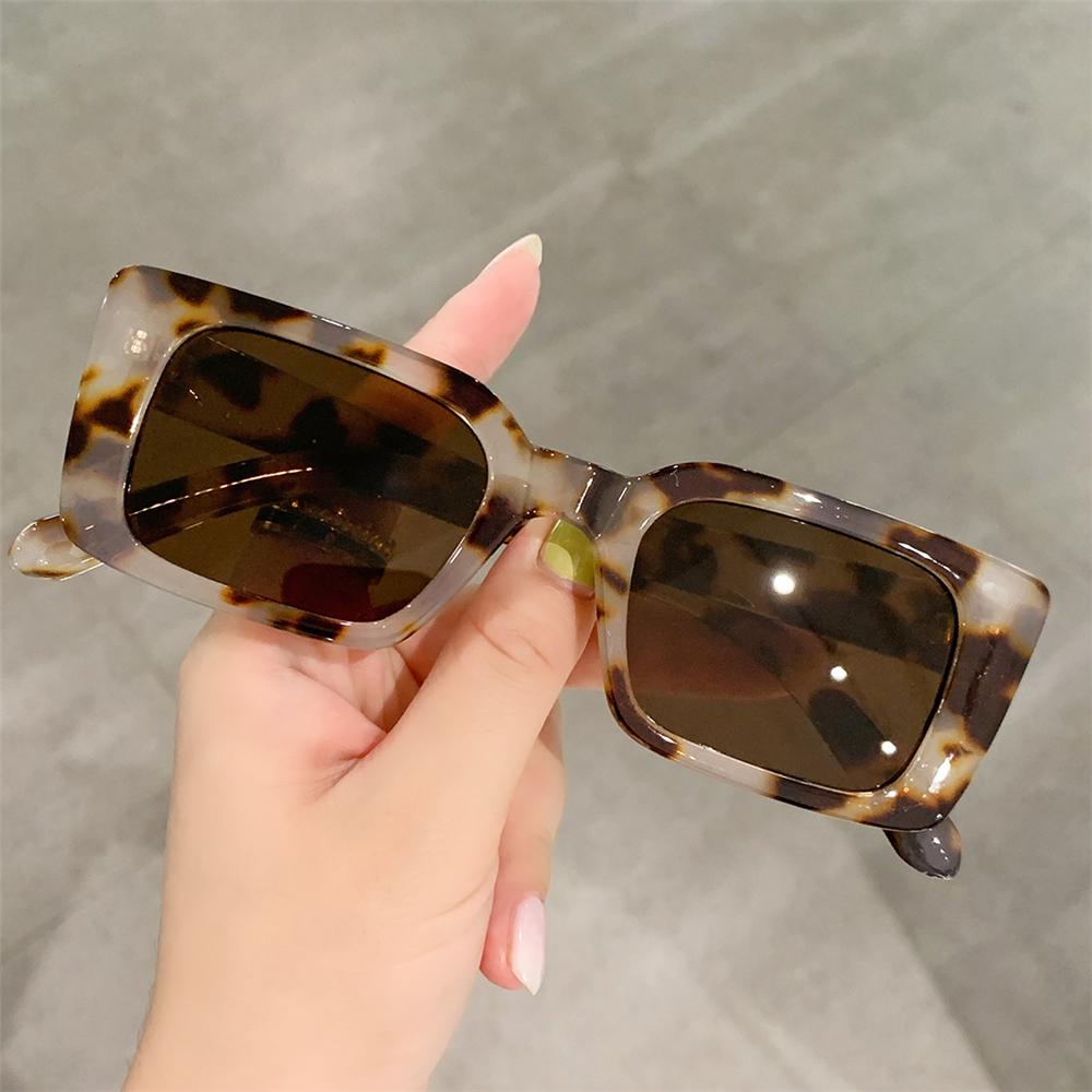 Vintage Gradient Beach/Travel Leopard Sun Glasses Square Sunglasses Rectangle Shades