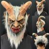 Lucifer Cosplay Latex Masks Halloween Costume Scary Demon Devil Movie Cosplay Horrible Horn Mask Adults Party Props