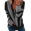 Women's V-neck Zipper Personalized Printing Women's Long-sleeved Women's Sweater