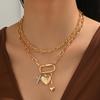 European & American Multi-Pendant Rhinestone Heart Necklace