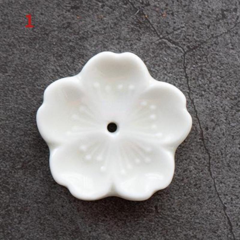 2pcs Ceramic Cherry Blossom Incense Burner Home Decor Incense Stick Holder Aromatherapy Office Teahouse Living Room Ornament
