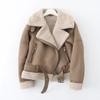Winter Women Thick Warm Suede Lamb Jacket Short Motorcycle Coats Jacket for Women Double-sided Faux Shearling Sheepskin Leather Jackets Outwear