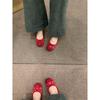 Flat-bottomed Gentle Evening Shoes French Small Red Single Shoes Women's Shoes 2025 Spring and Autumn Soft-soled Silver Ballet Shoes