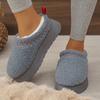 New Women's Plush Warm Thick-soled Cotton Slippers Winter Comfortable Closed-toe Women's Home Non-slip Thick-soled Slippers